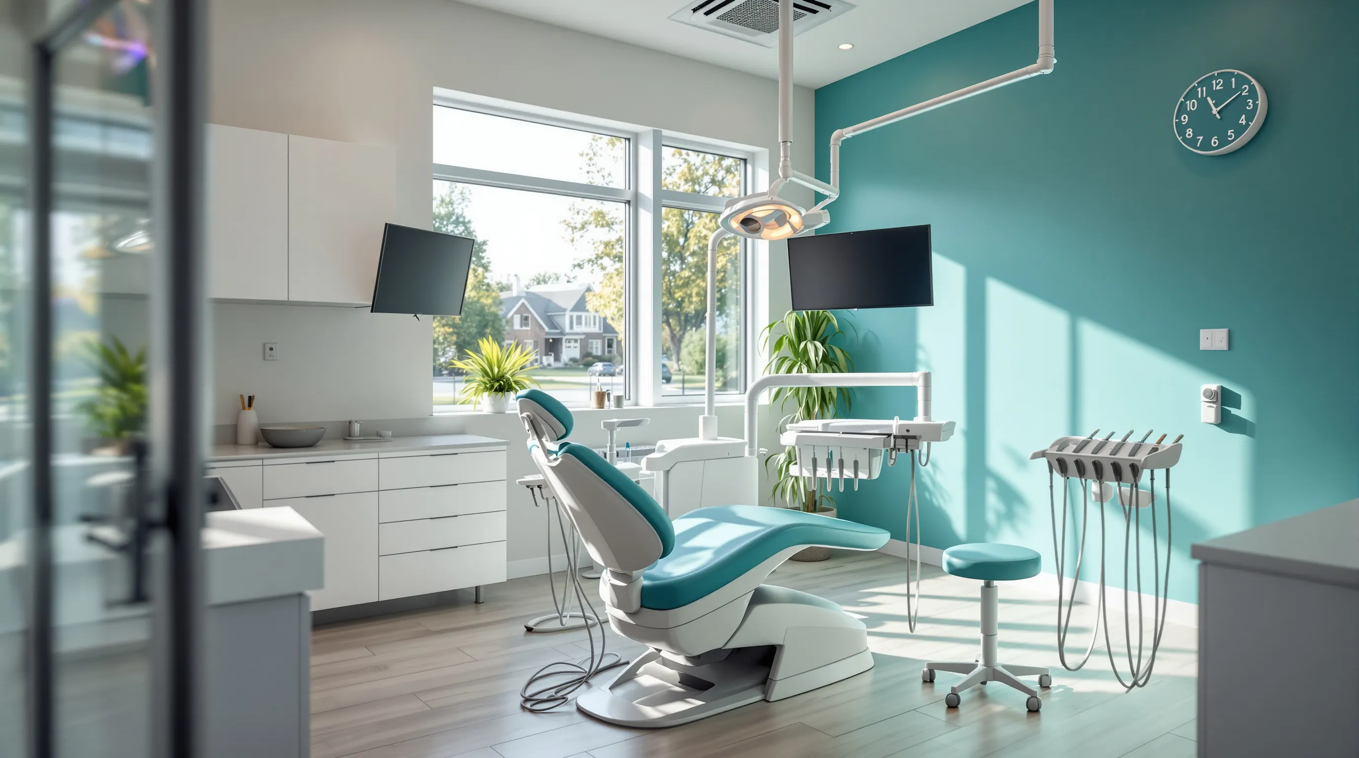 Modern dental treatment room in Lawrenceville, NJ - clean, bright, and equipped with contemporary dental technology