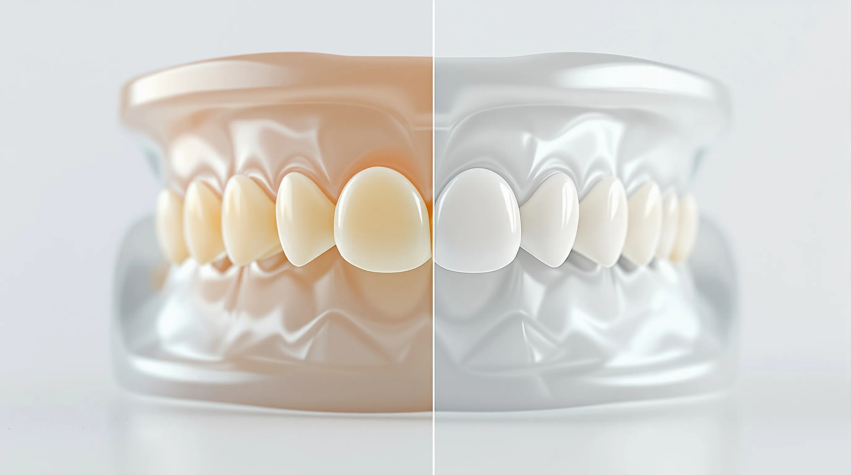 Side-by-side comparison of acrylic versus full zirconia All-on-4 dental prosthesis arches